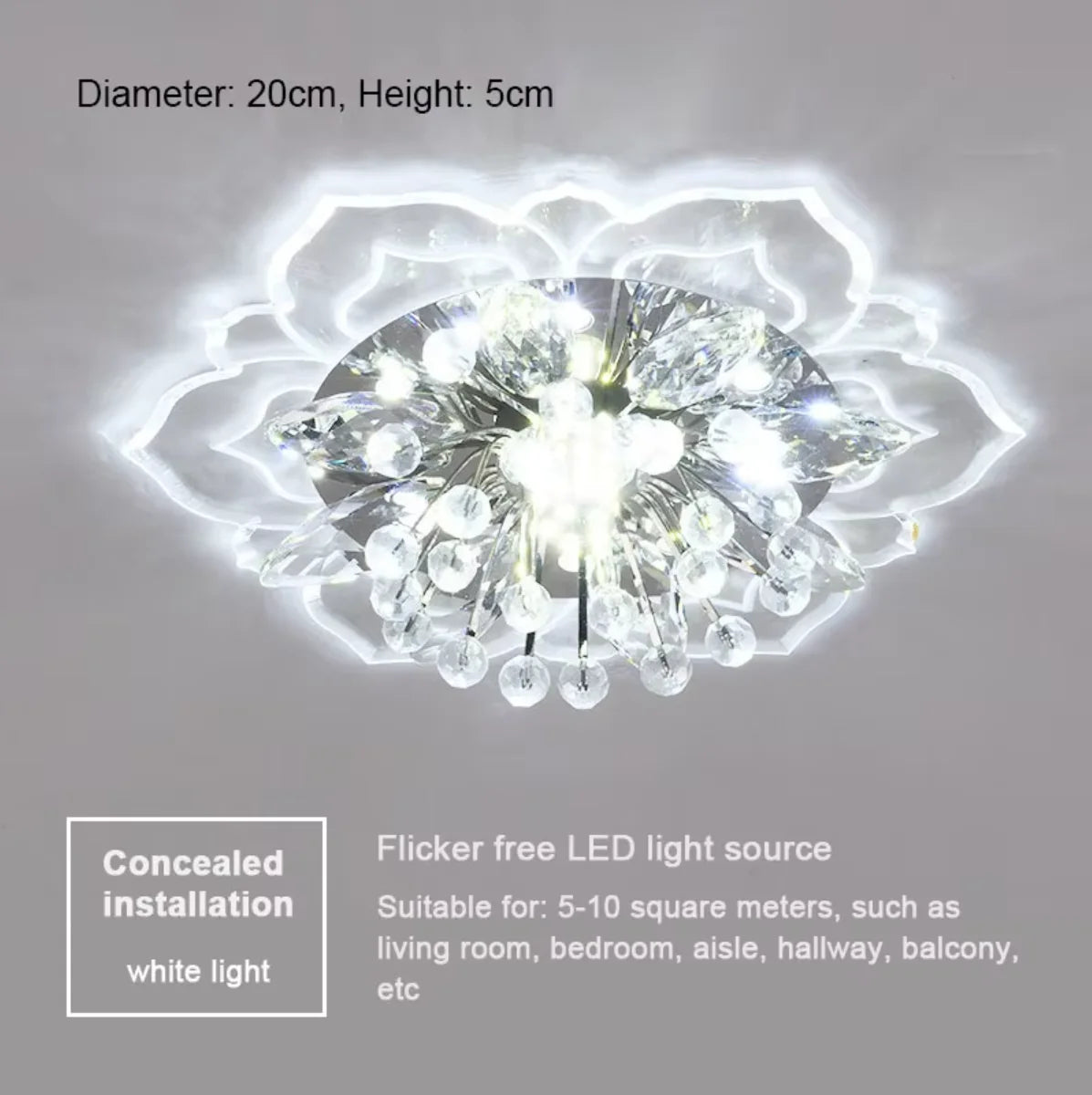 LED Crystal Chandelier - Modern Ceiling Light With Flower Pendant Lamp Design - ZOOMNSTORE