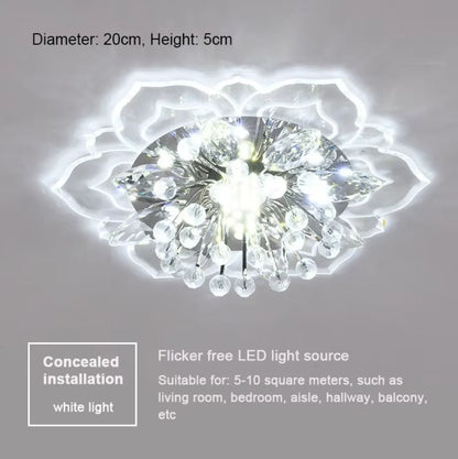 LED Crystal Chandelier - Modern Ceiling Light With Flower Pendant Lamp Design - ZOOMNSTORE