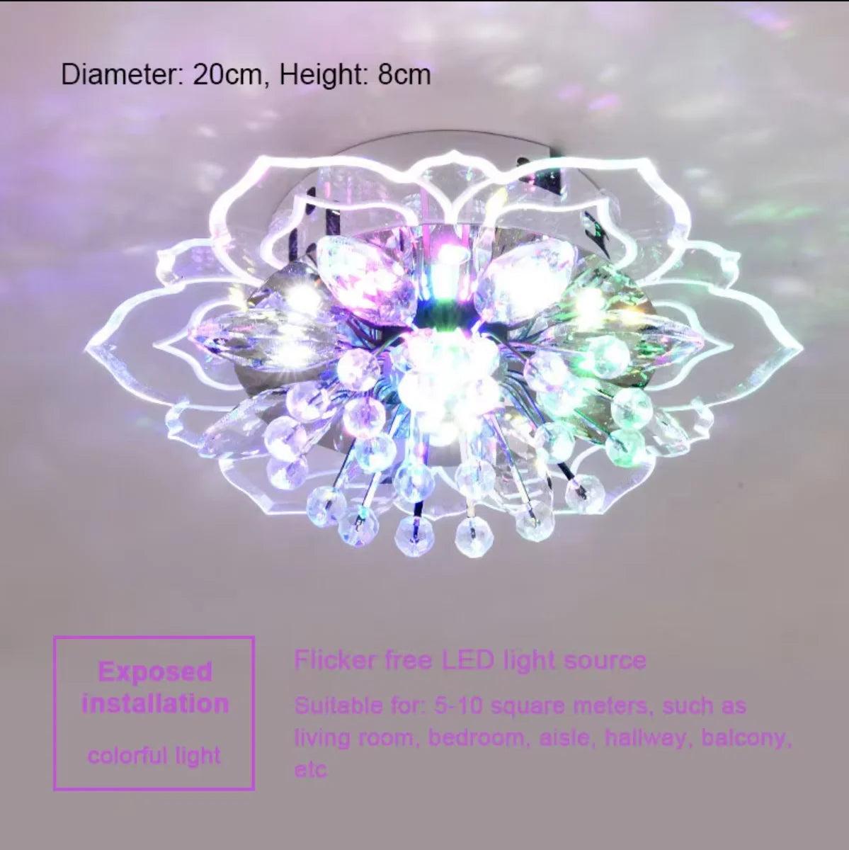 LED Crystal Chandelier - Modern Ceiling Light With Flower Pendant Lamp Design - ZOOMNSTORE