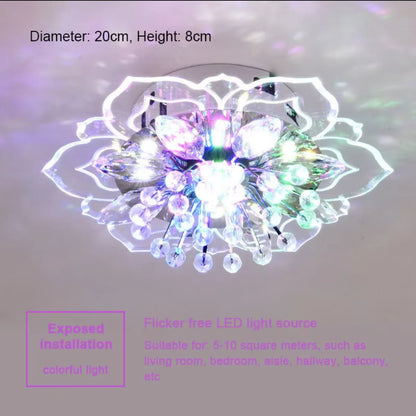 LED Crystal Chandelier - Modern Ceiling Light With Flower Pendant Lamp Design - ZOOMNSTORE