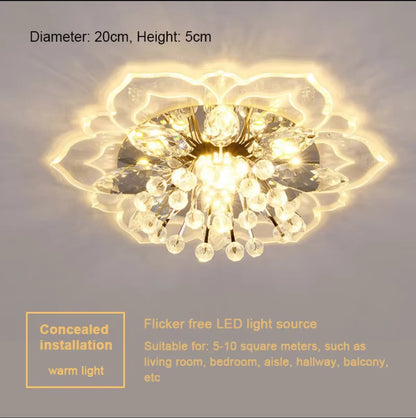 LED Crystal Chandelier - Modern Ceiling Light With Flower Pendant Lamp Design - ZOOMNSTORE