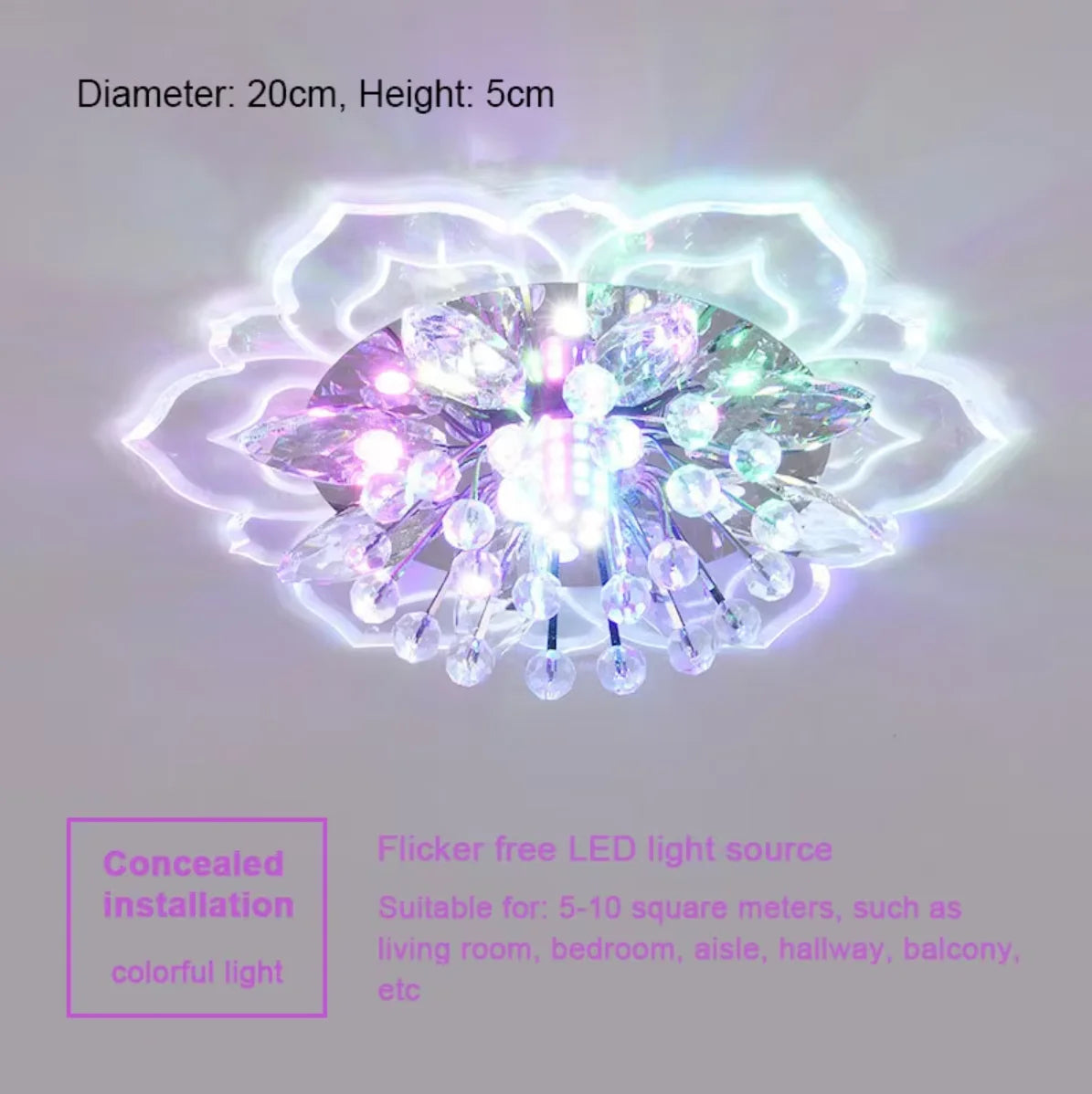 LED Crystal Chandelier - Modern Ceiling Light With Flower Pendant Lamp Design - ZOOMNSTORE