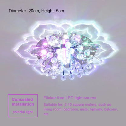 LED Crystal Chandelier - Modern Ceiling Light With Flower Pendant Lamp Design - ZOOMNSTORE