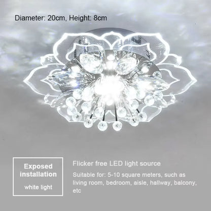 LED Crystal Chandelier - Modern Ceiling Light With Flower Pendant Lamp Design - ZOOMNSTORE