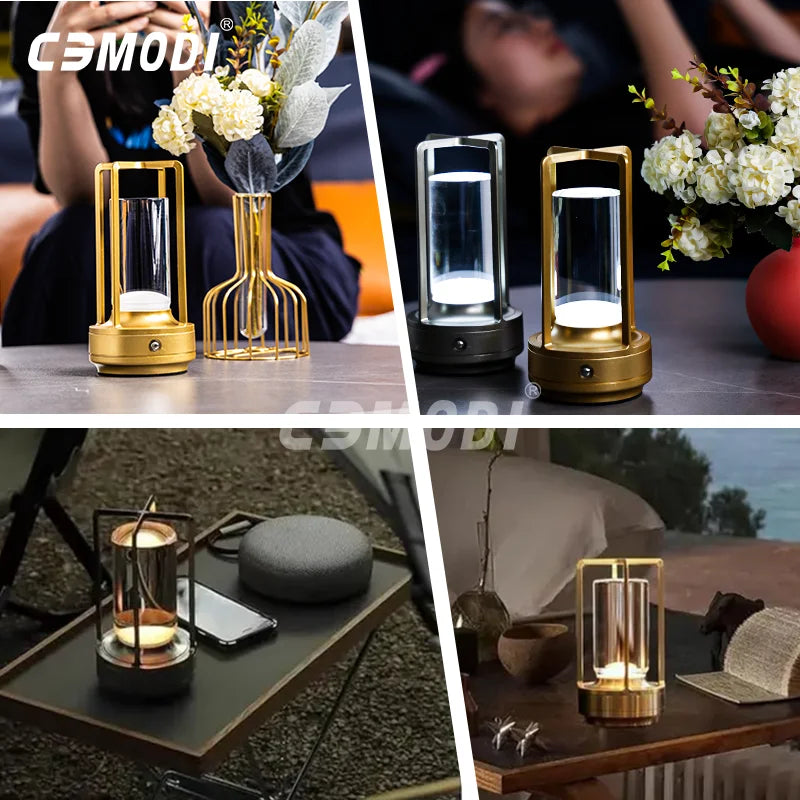 Rechargeable LED Crystal Touch Table Lamp - Decorative Bedroom  Restaurant Night Light - ZOOMNSTORE