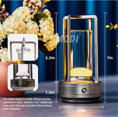 Rechargeable LED Crystal Touch Table Lamp - Decorative Bedroom  Restaurant Night Light - ZOOMNSTORE