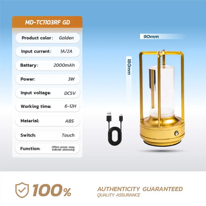 Rechargeable LED Crystal Touch Table Lamp - Decorative Bedroom  Restaurant Night Light - ZOOMNSTORE