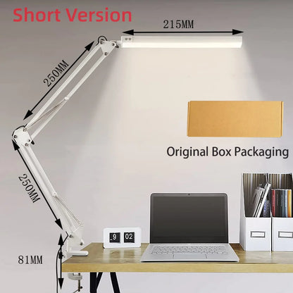 LED Desk Lamp - Dimmable Desk Light with Clamp Swing Arm, 10 Brightness Levels & USB Charging - ZOOMNSTORE