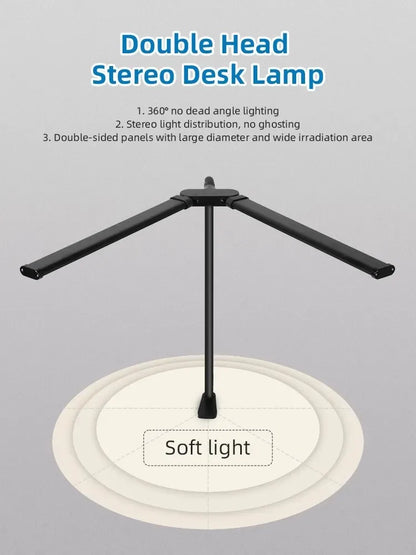 LED Desk Lamp Double Head Architect Light - Adjustable Gooseneck, Eye Caring, Stepless Dimming - ZOOMNSTORE
