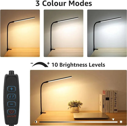LED Desk Lamp Double Head Architect Light - Adjustable Gooseneck, Eye Caring, Stepless Dimming - ZOOMNSTORE