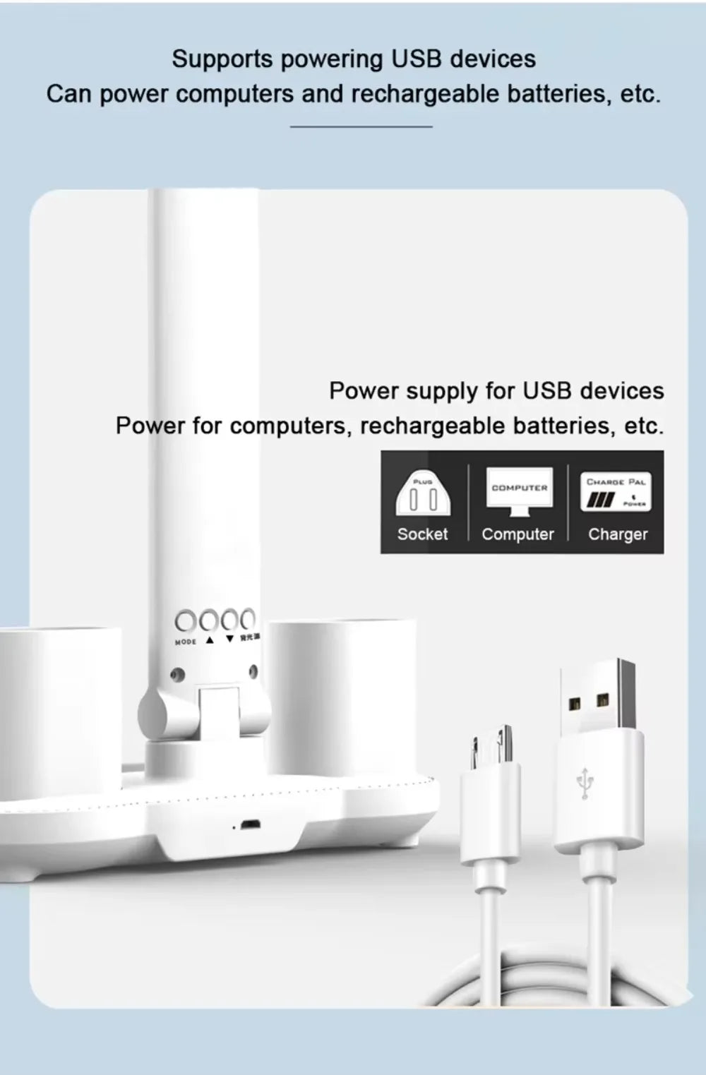 LED Desk Lamp - Folding USB Charging Multifunction Desk Light with Fan & Clock - ZOOMNSTORE