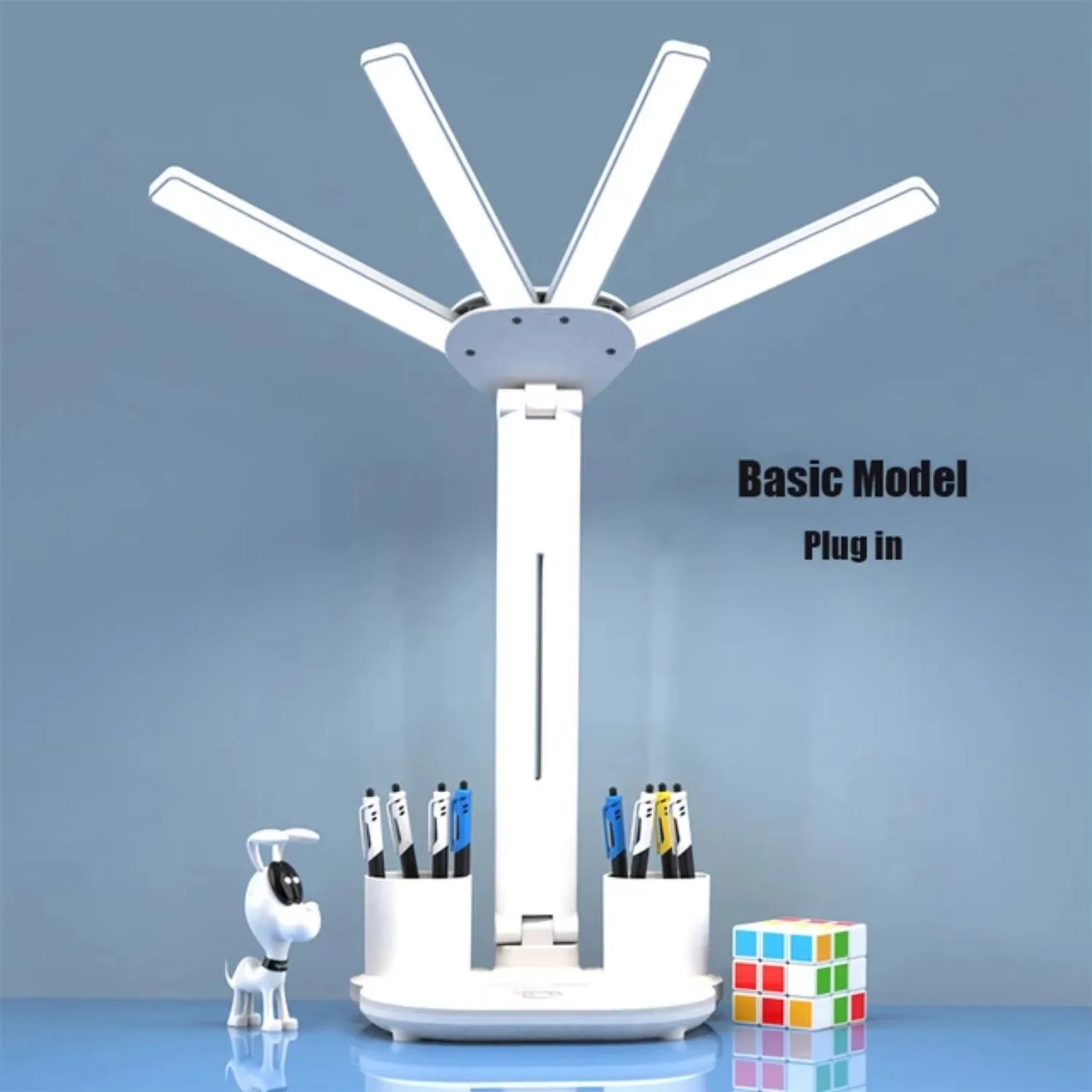 LED Desk Lamp - Folding USB Charging Multifunction Desk Light with Fan & Clock - ZOOMNSTORE