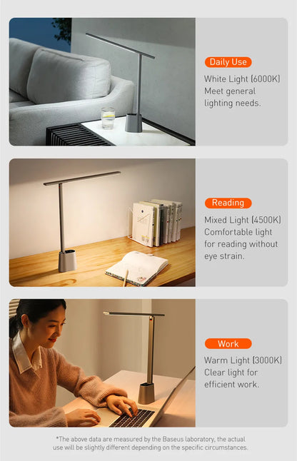 LED Desk Lamp - Smart Adaptive Brightness Foldable Table Lamp with Eye Protection - ZOOMNSTORE