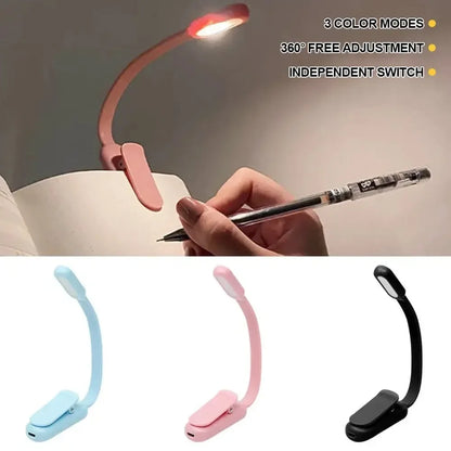 LED Desk Lamp - USB Rechargeable Mini Reading Lamp with Clip On, Adjustable Brightness - ZOOMNSTORE