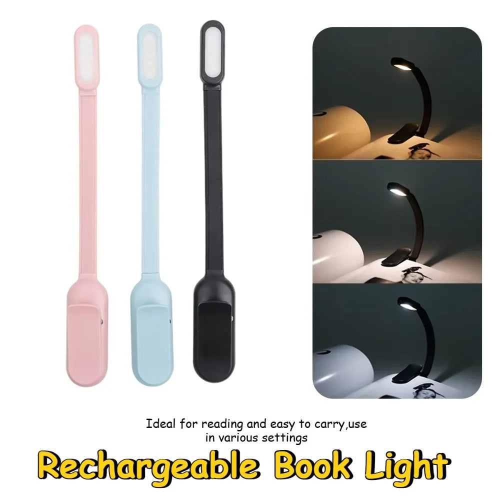 LED Desk Lamp - USB Rechargeable Mini Reading Lamp with Clip On, Adjustable Brightness - ZOOMNSTORE