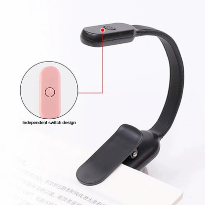 LED Desk Lamp - USB Rechargeable Mini Reading Lamp with Clip On, Adjustable Brightness - ZOOMNSTORE