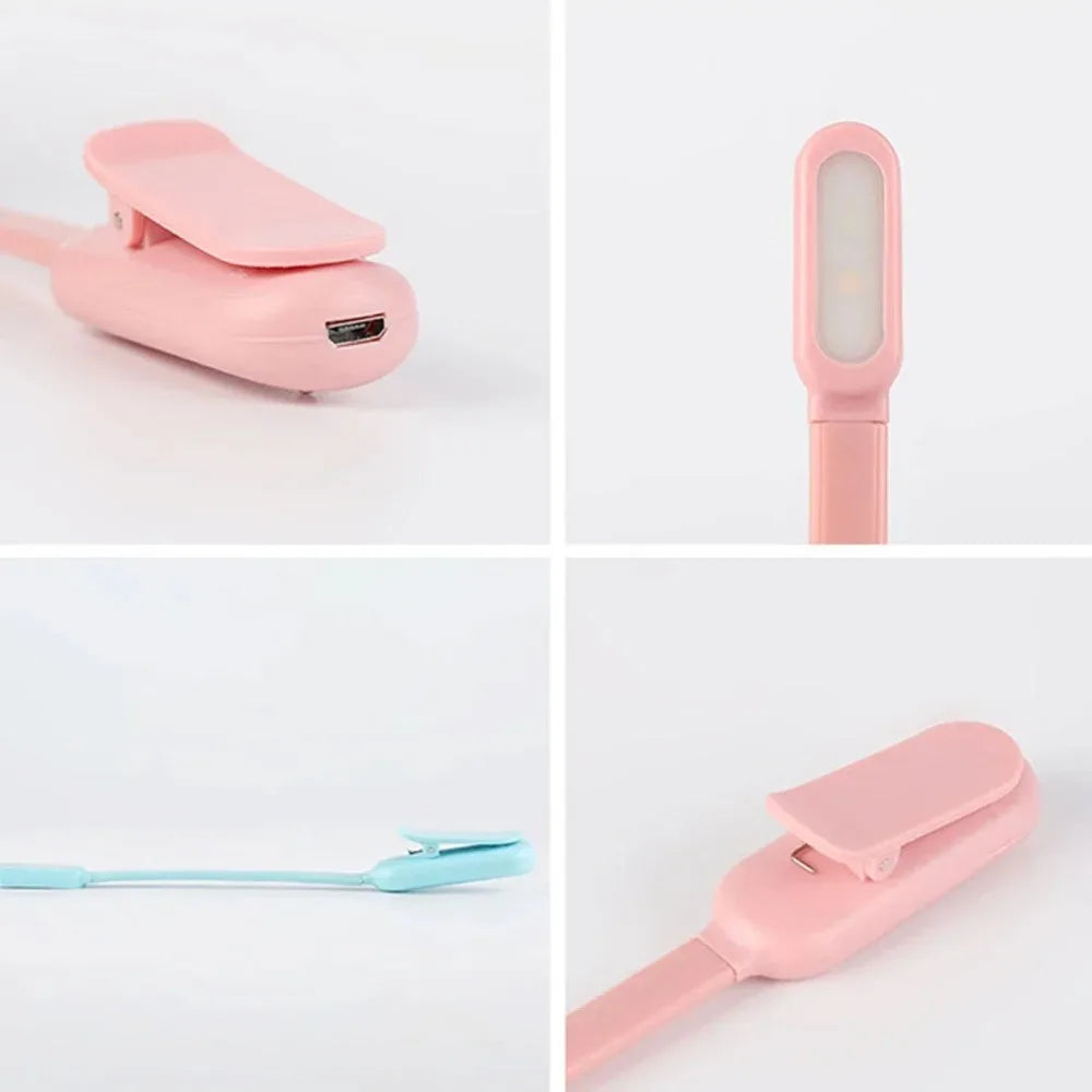 LED Desk Lamp - USB Rechargeable Mini Reading Lamp with Clip On, Adjustable Brightness - ZOOMNSTORE