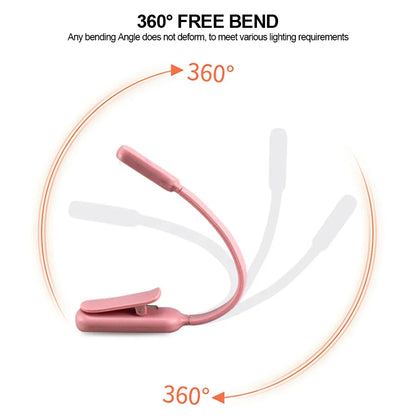 LED Desk Lamp - USB Rechargeable Mini Reading Lamp with Clip On, Adjustable Brightness - ZOOMNSTORE