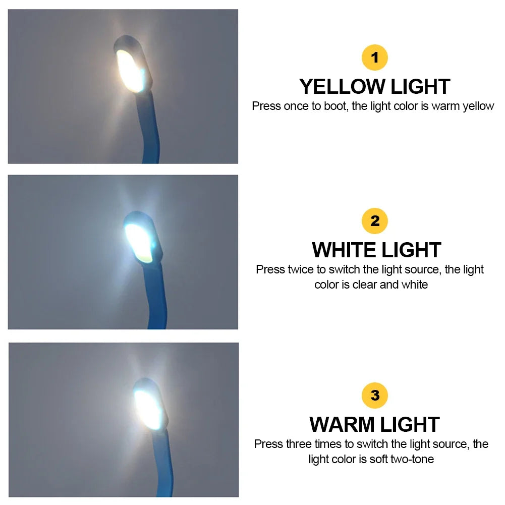 LED Desk Lamp - USB Rechargeable Mini Reading Lamp with Clip On, Adjustable Brightness - ZOOMNSTORE