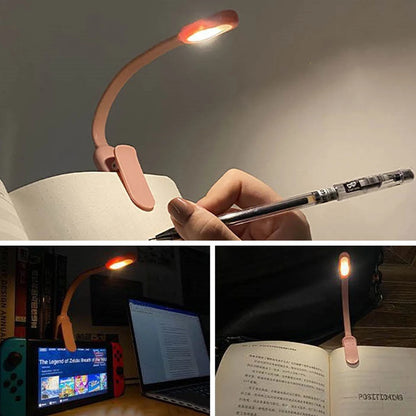 LED Desk Lamp - USB Rechargeable Mini Reading Lamp with Clip On, Adjustable Brightness - ZOOMNSTORE