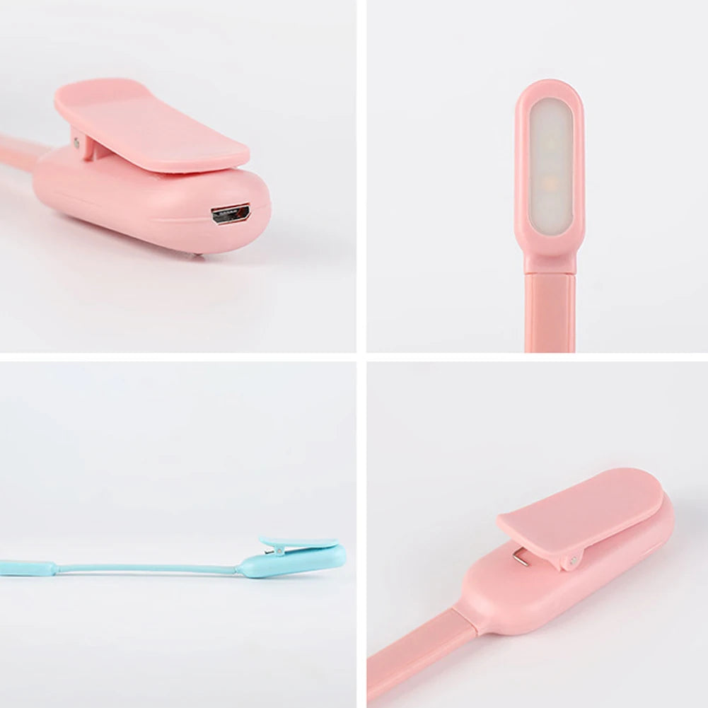LED Desk Lamp - USB Rechargeable Mini Reading Lamp with Clip On, Adjustable Brightness - ZOOMNSTORE