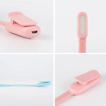 LED Desk Lamp - USB Rechargeable Mini Reading Lamp with Clip On, Adjustable Brightness - ZOOMNSTORE