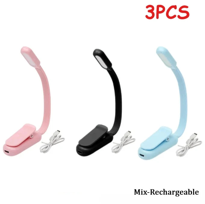 LED Desk Lamp - USB Rechargeable Mini Reading Lamp with Clip On, Adjustable Brightness - ZOOMNSTORE