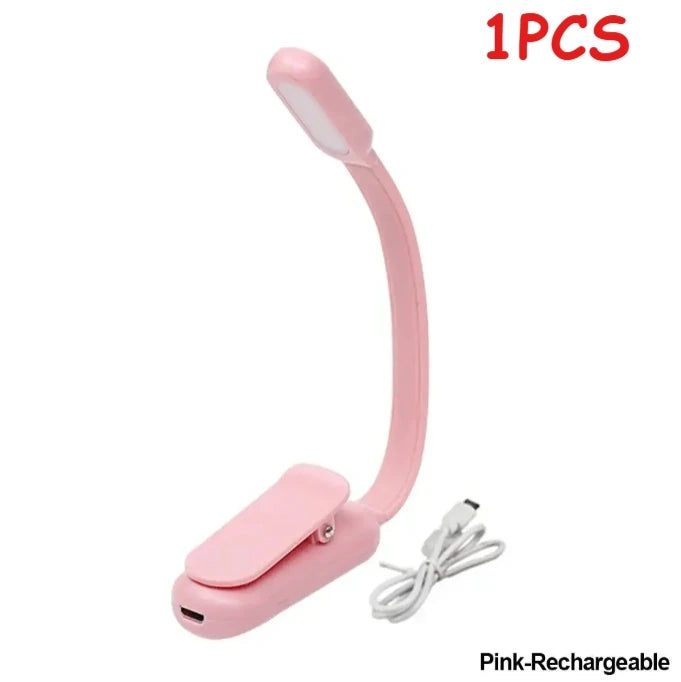 LED Desk Lamp - USB Rechargeable Mini Reading Lamp with Clip On, Adjustable Brightness - ZOOMNSTORE