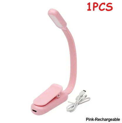 LED Desk Lamp - USB Rechargeable Mini Reading Lamp with Clip On, Adjustable Brightness - ZOOMNSTORE