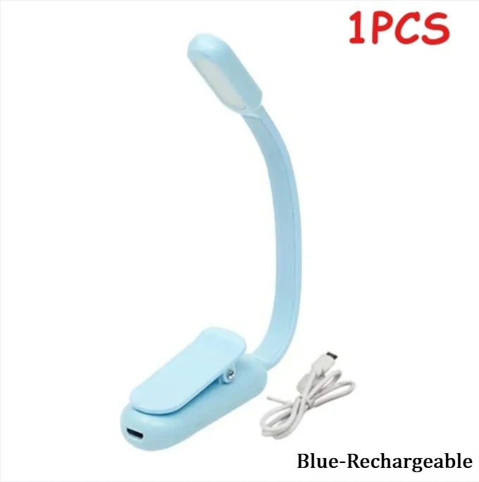 LED Desk Lamp - USB Rechargeable Mini Reading Lamp with Clip On, Adjustable Brightness - ZOOMNSTORE