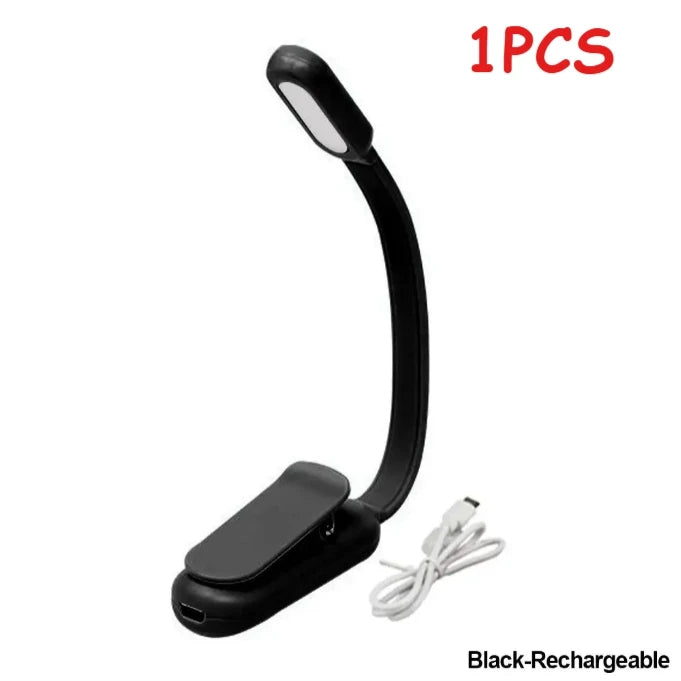 LED Desk Lamp - USB Rechargeable Mini Reading Lamp with Clip On, Adjustable Brightness - ZOOMNSTORE