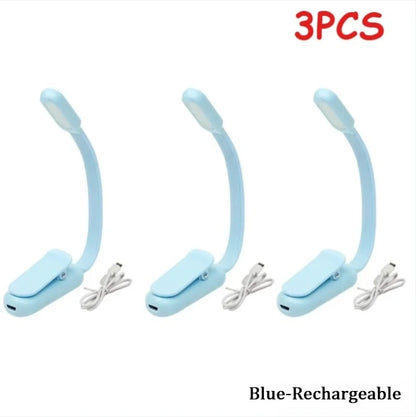 LED Desk Lamp - USB Rechargeable Mini Reading Lamp with Clip On, Adjustable Brightness - ZOOMNSTORE