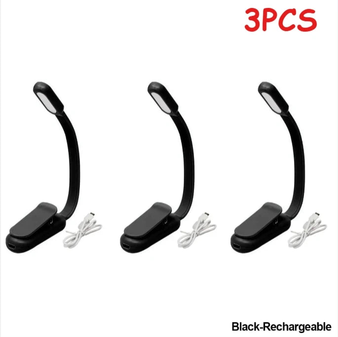 LED Desk Lamp - USB Rechargeable Mini Reading Lamp with Clip On, Adjustable Brightness - ZOOMNSTORE