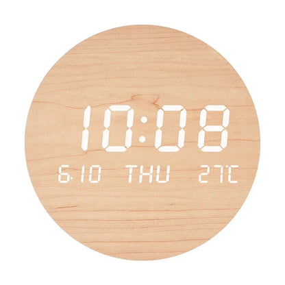 LED Digital Wall Clock - Multi-Function Silent Time  Temperature Display for Home  Bedroom - ZOOMNSTORE