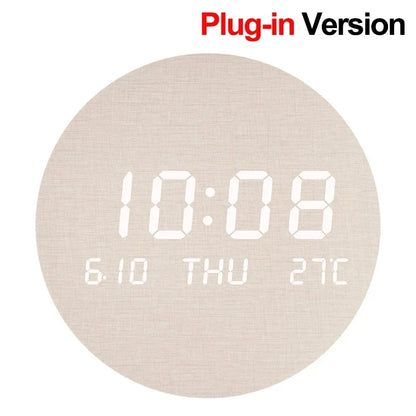 LED Digital Wall Clock - Multi-Function Silent Time  Temperature Display for Home  Bedroom - ZOOMNSTORE