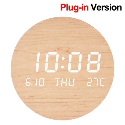 LED Digital Wall Clock - Multi-Function Silent Time  Temperature Display for Home  Bedroom - ZOOMNSTORE