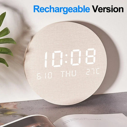 LED Digital Wall Clock - Multi-Function Silent Time  Temperature Display for Home  Bedroom - ZOOMNSTORE