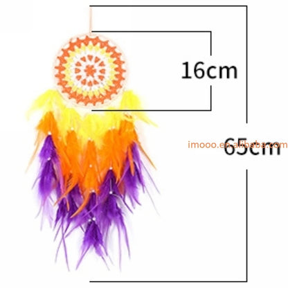 LED Wall Dreamcatcher - Handmade Feather Wind Chimes Art Decoration - ZOOMNSTORE