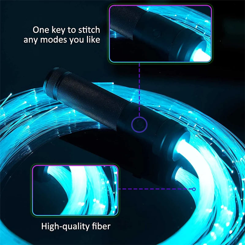 LED Fiber Optic Light-Up Whip - USB Rechargeable Dance Party Toy - ZOOMNSTORE
