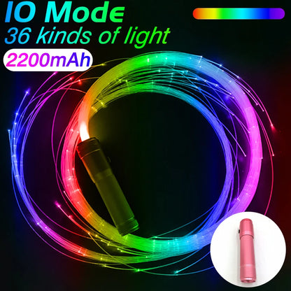LED Fiber Optic Light-Up Whip - USB Rechargeable Dance Party Toy - ZOOMNSTORE