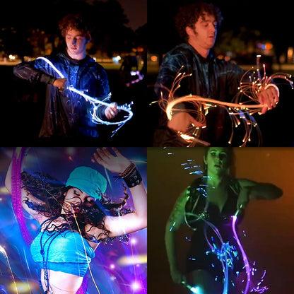 LED Fiber Optic Light-Up Whip - USB Rechargeable Dance Party Toy - ZOOMNSTORE