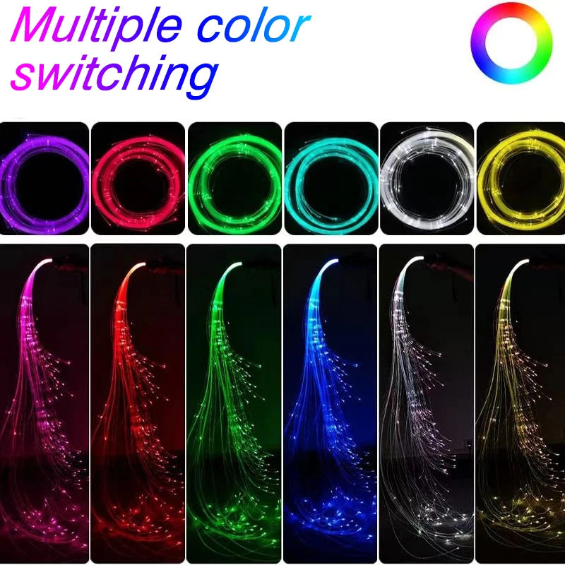 LED Fiber Optic Light-Up Whip - USB Rechargeable Dance Party Toy - ZOOMNSTORE