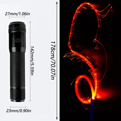 LED Fiber Optic Light-Up Whip - USB Rechargeable Dance Party Toy - ZOOMNSTORE