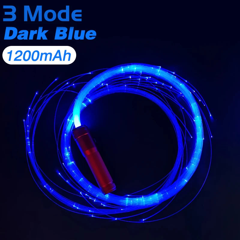 LED Fiber Optic Light-Up Whip - USB Rechargeable Dance Party Toy - ZOOMNSTORE