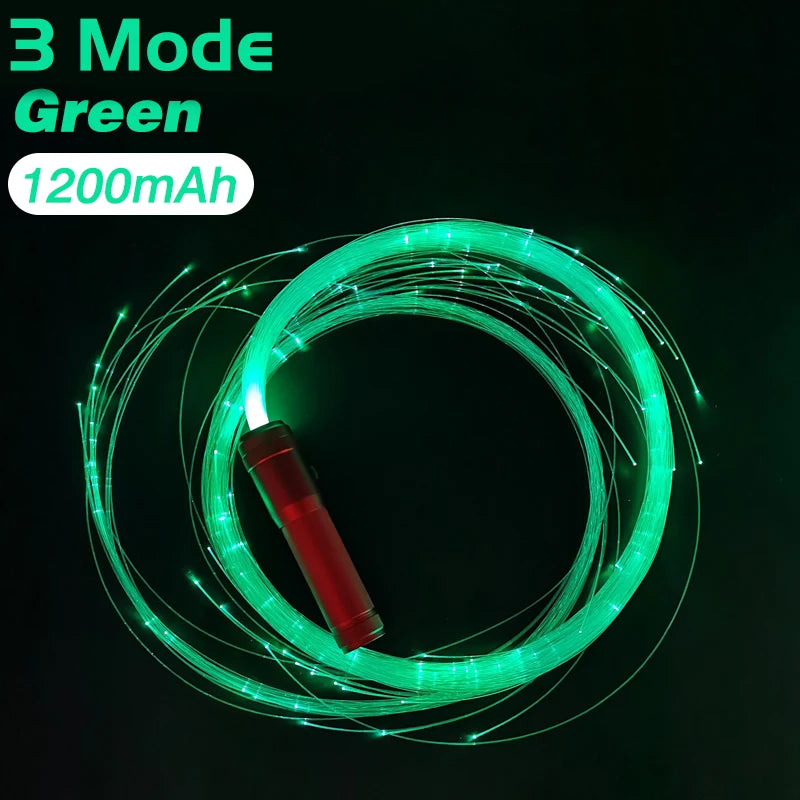 LED Fiber Optic Light-Up Whip - USB Rechargeable Dance Party Toy - ZOOMNSTORE