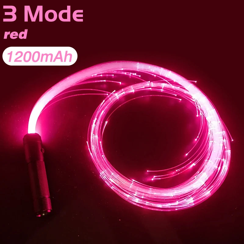 LED Fiber Optic Light-Up Whip - USB Rechargeable Dance Party Toy - ZOOMNSTORE