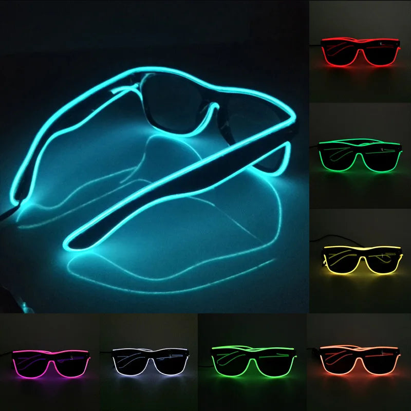 LED Flashing Glasses - Luminous Party Sunglasses Bright Novelty Gift - ZOOMNSTORE