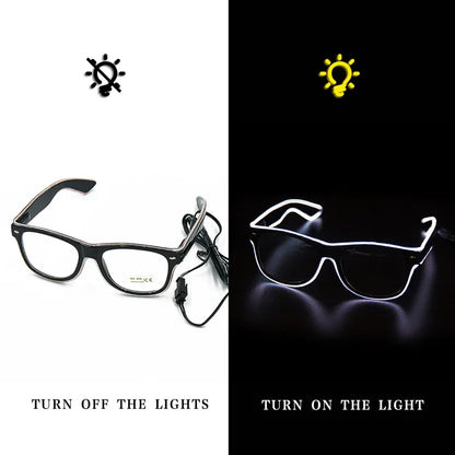 LED Flashing Glasses - Luminous Party Sunglasses Bright Novelty Gift - ZOOMNSTORE