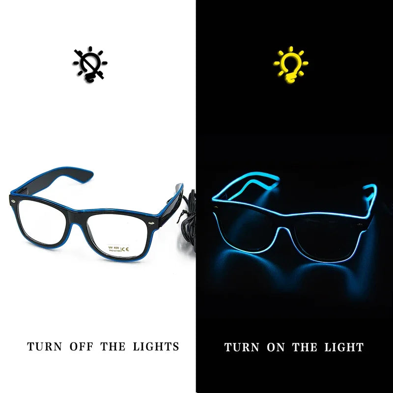 LED Flashing Glasses - Luminous Party Sunglasses Bright Novelty Gift - ZOOMNSTORE