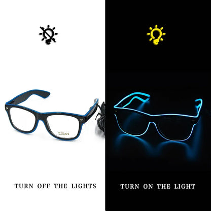 LED Flashing Glasses - Luminous Party Sunglasses Bright Novelty Gift - ZOOMNSTORE